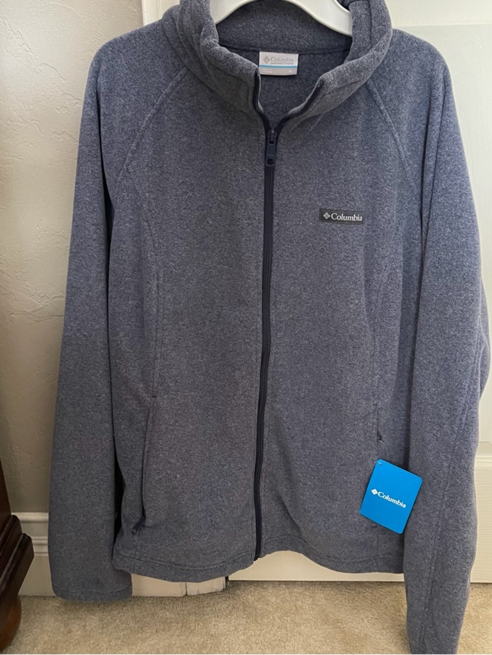 Columbia Heather Gray Full-Zip Fleece Hoodie